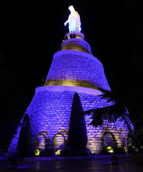Our Lady of Lebanon in Blue for World Autism Day by the AAA - Autism Awareness Association